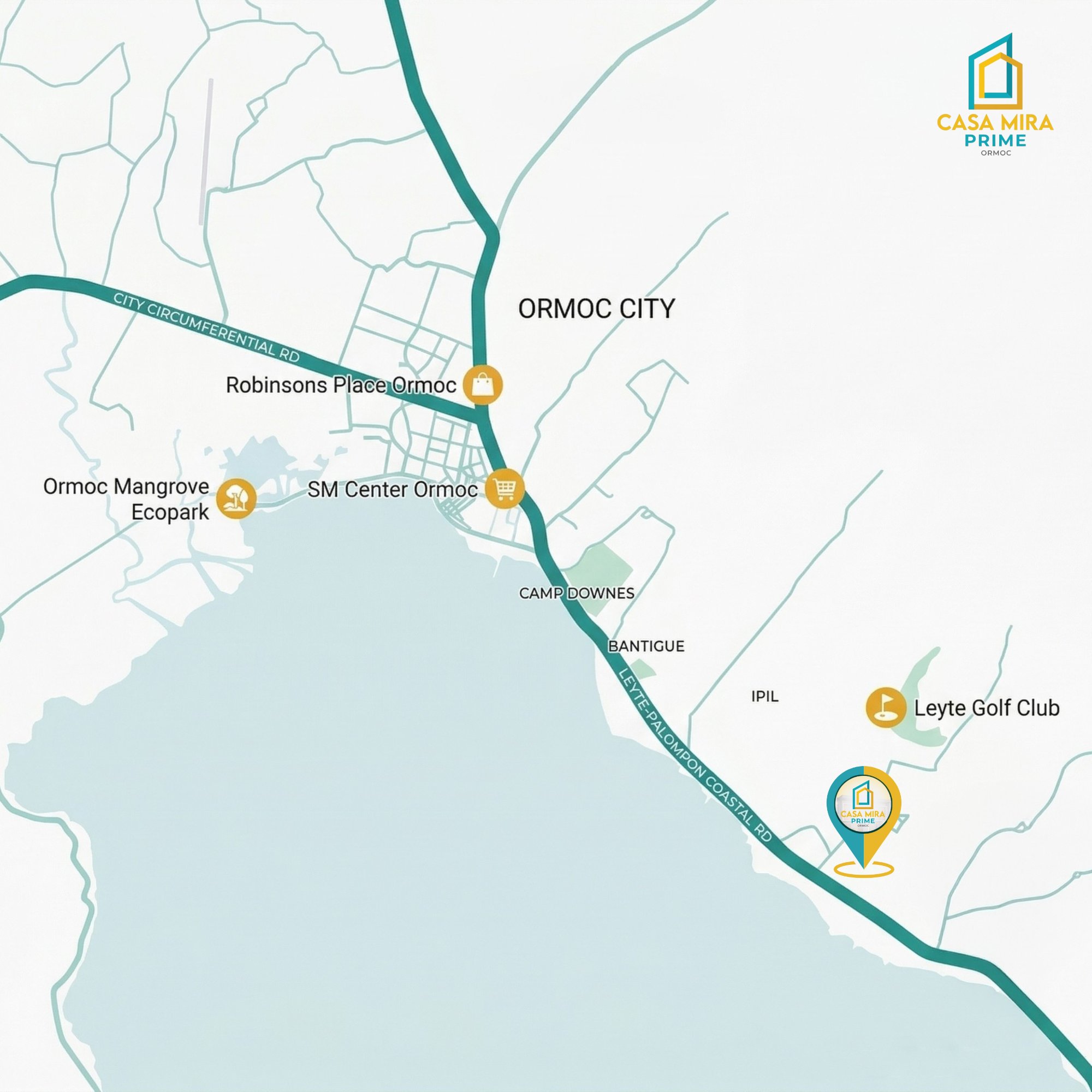 Casa Mira Prime Ormoc location map in Brgy. Macabug, Ormoc City, Leyte