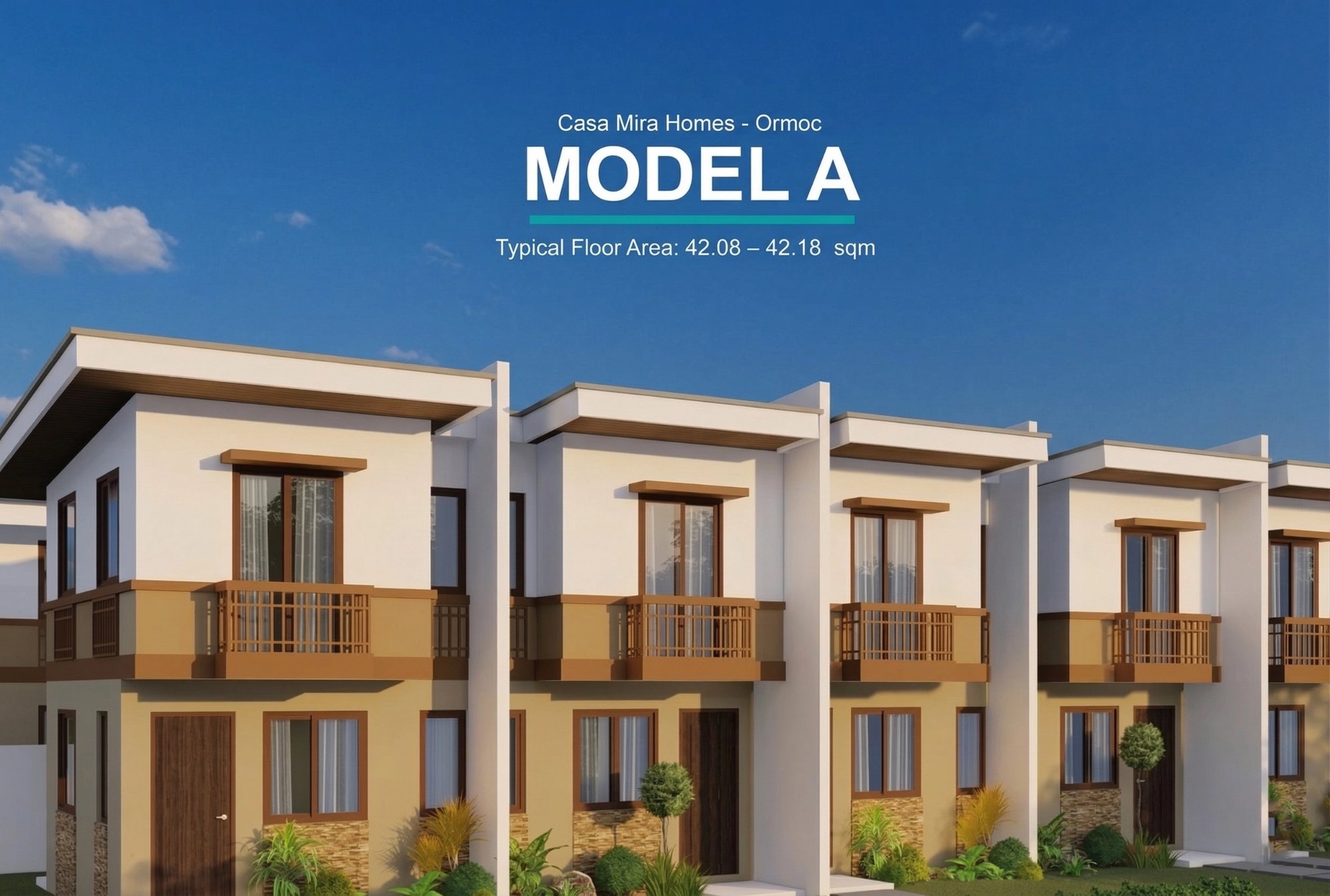 Casa Mira Prime Ormoc Model A townhouse render and floor plan
